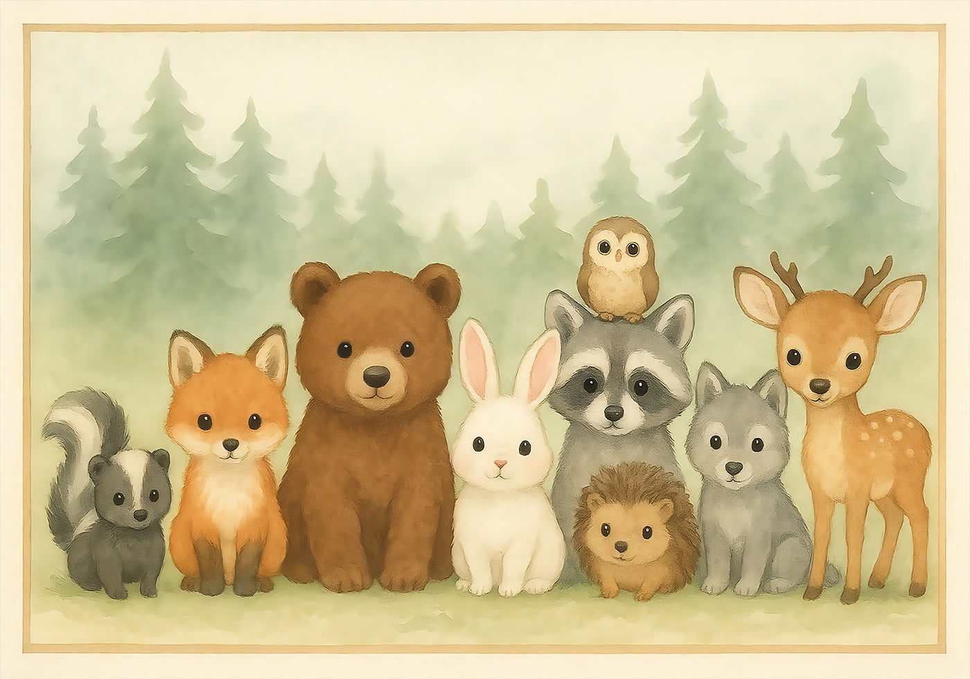 Cute forest animals No.2 Poster