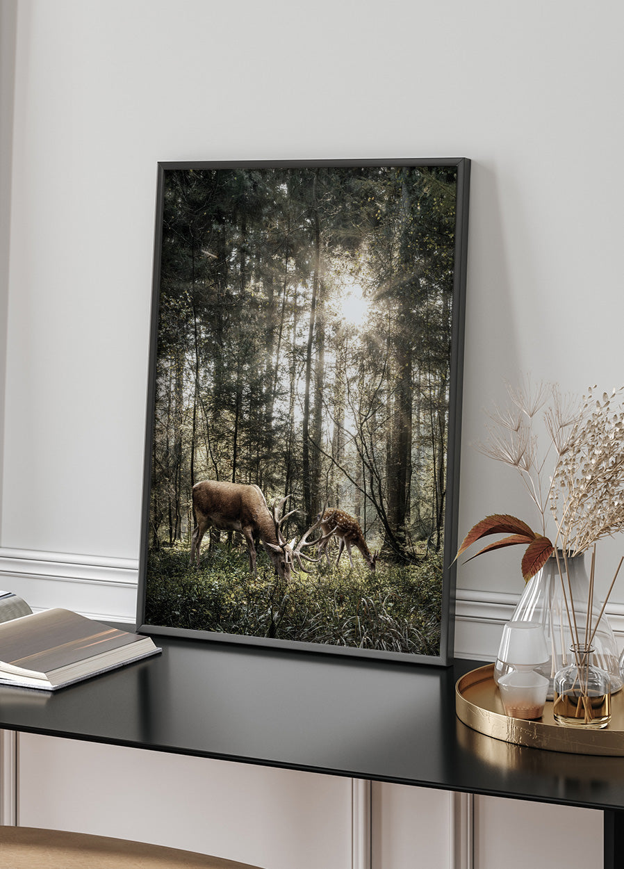 Deer In Forest Poster - Posterbox.dk