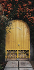 Yellow Door with Orange Flowers Poster - Posterbox.dk