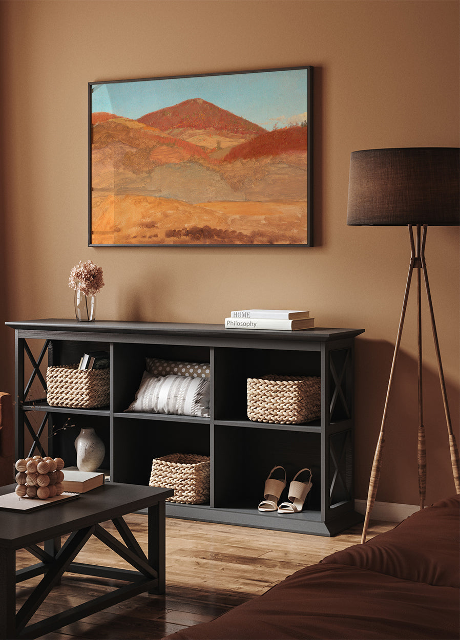 Drawing Hilly Landscape Autumn By Frederic Edwin Church Poster - Posterbox.dk