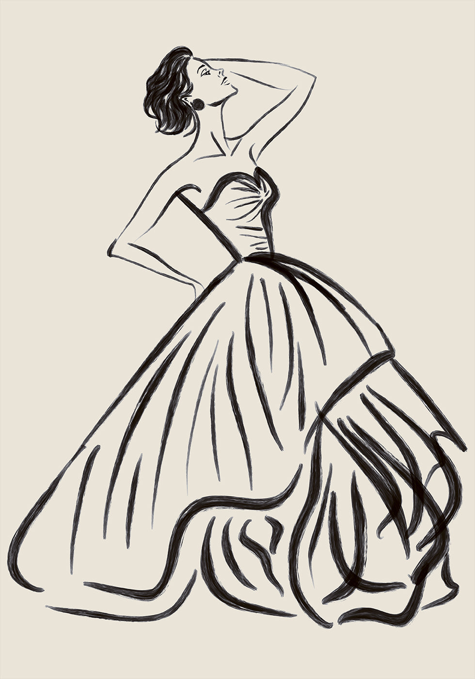 Elegant Woman Sketch Poster