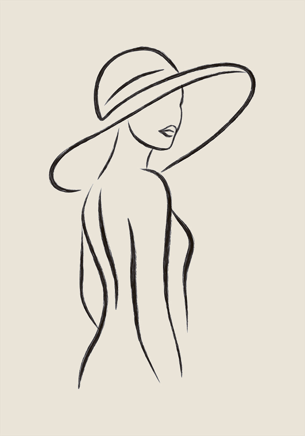 Elegant Woman Outline Poster