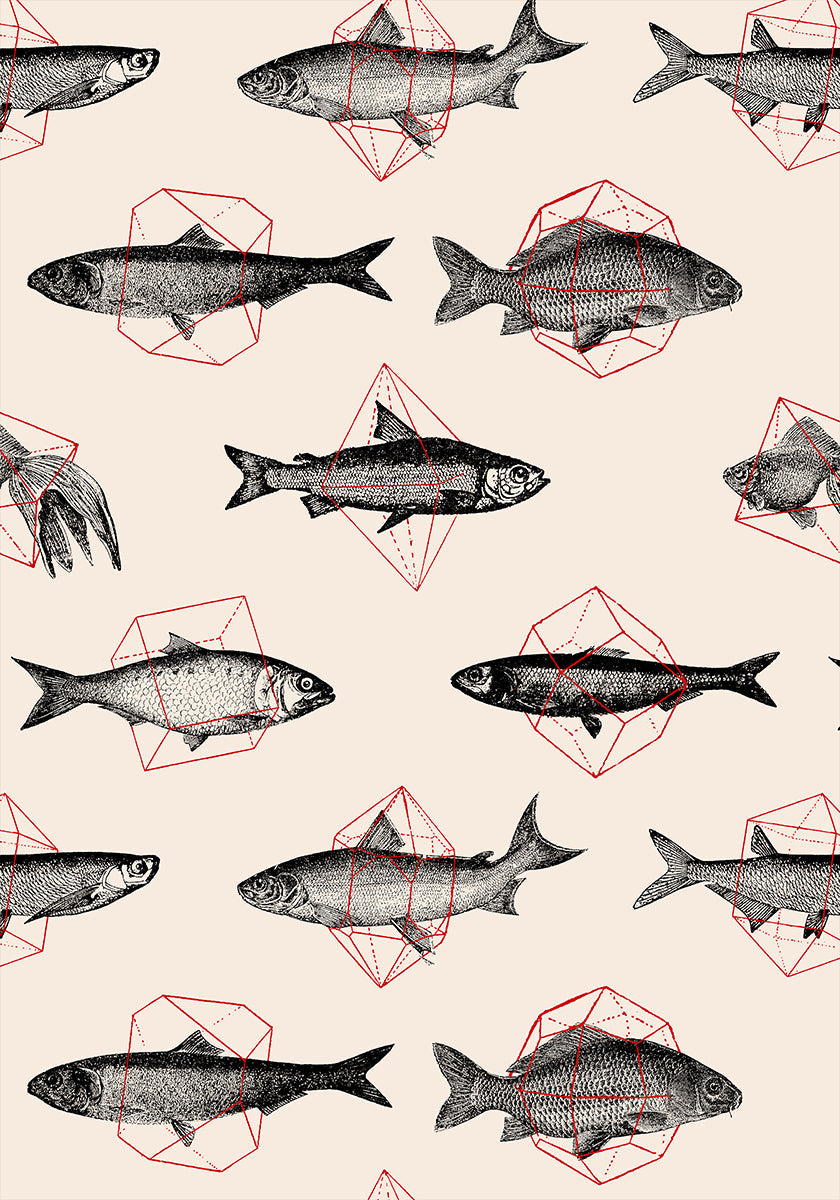 Fishes In Geometrics Nº4 Poster