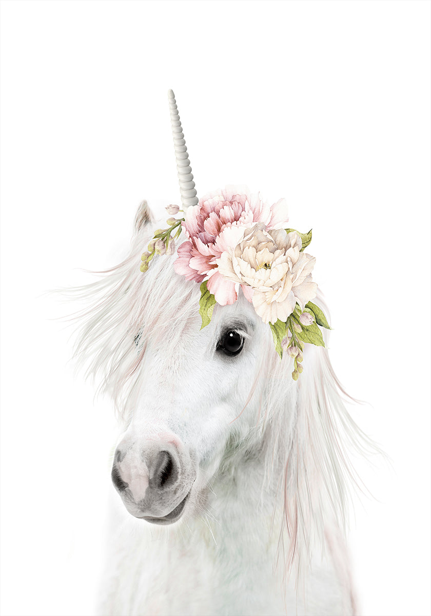 Floral Unicorn Poster