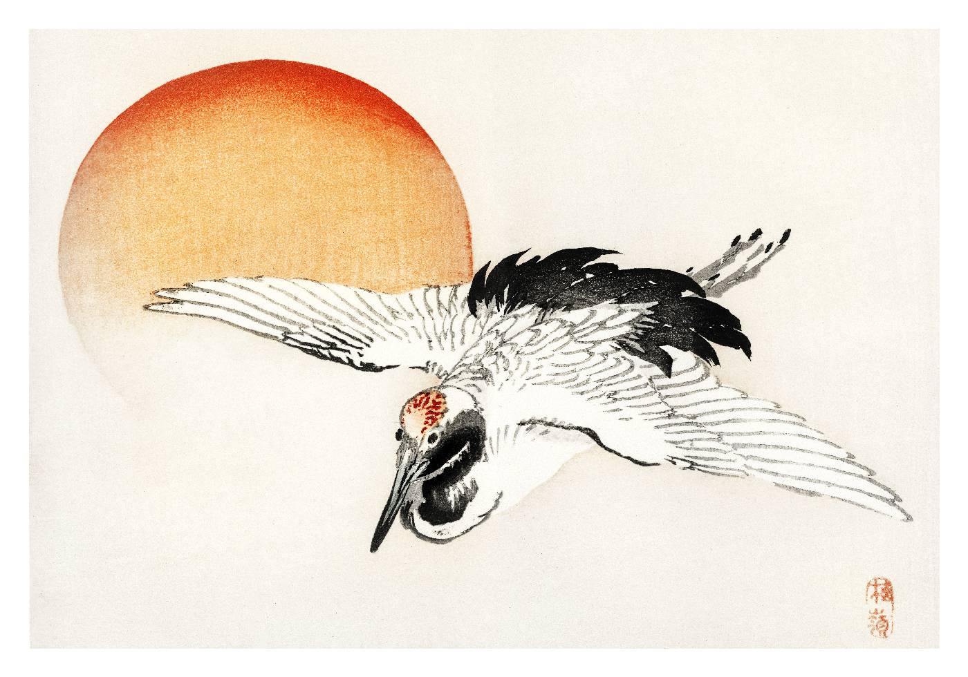 Flying Barn Swallow Kacho-e Poster - Posterbox.no