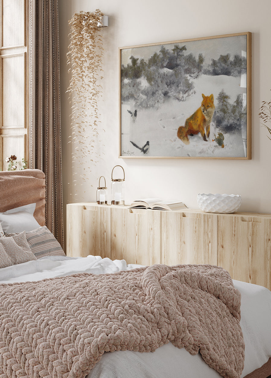 Fox in Winter Landscape By Bruno Liljefors No. 2 Poster - Posterbox.dk