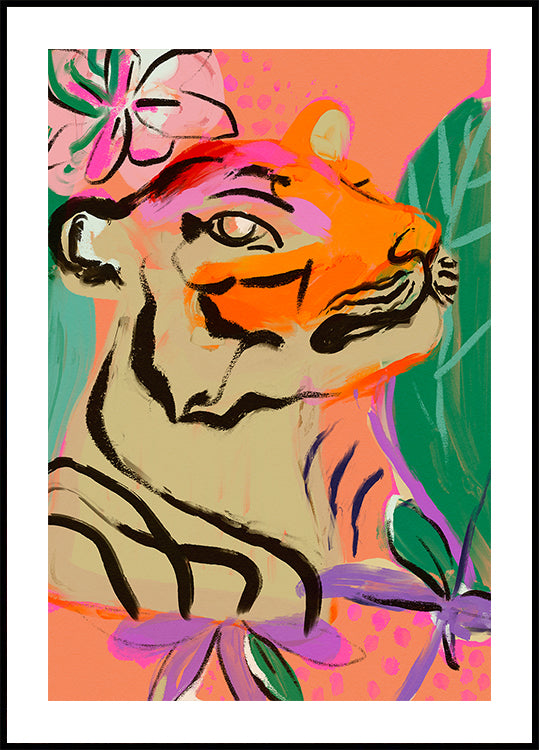 Vibrant Tiger Bloom Poster