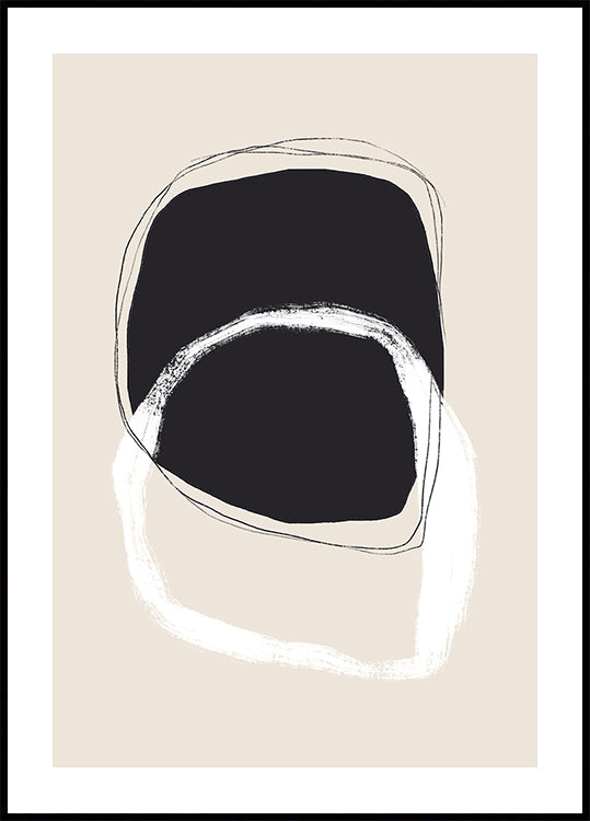 Black And White Shapes With Fluid Lines