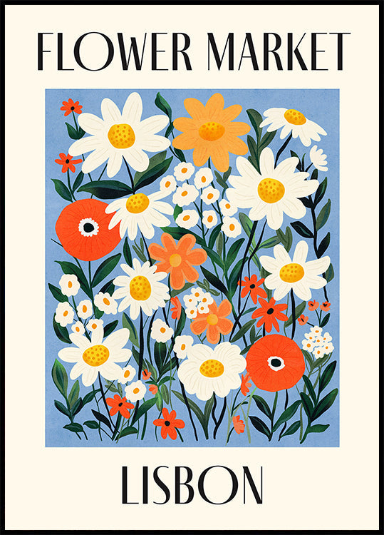 Flower Market Lisbon Portugal Poster