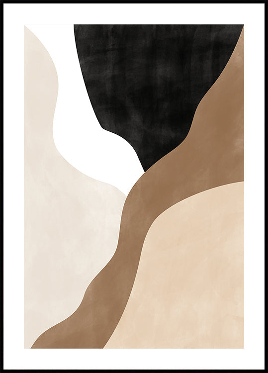 Abstract Beige and Brown Art Poster