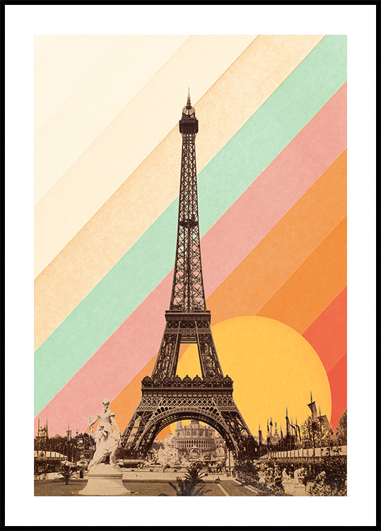 Eiffel Tower Rainbow Poster