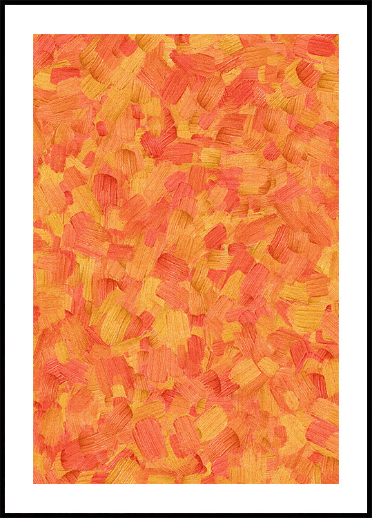 Brushstrokes Orange Poster