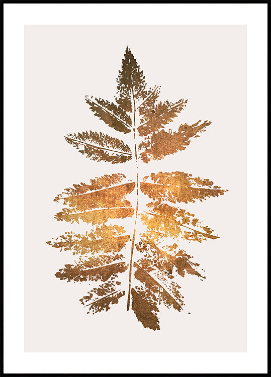 Oak Leaf Print Gold