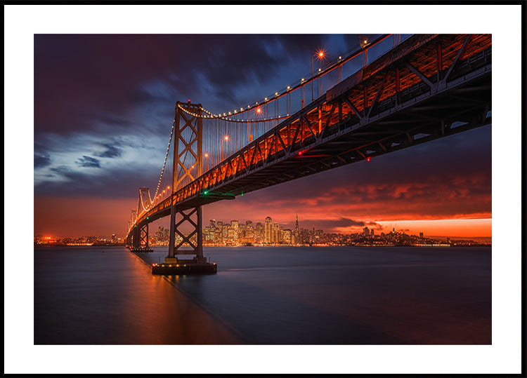 Bay Bridge at Night Poster