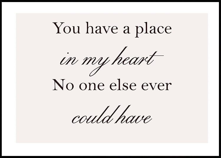 You Have a Place Poster - Posterbox.no