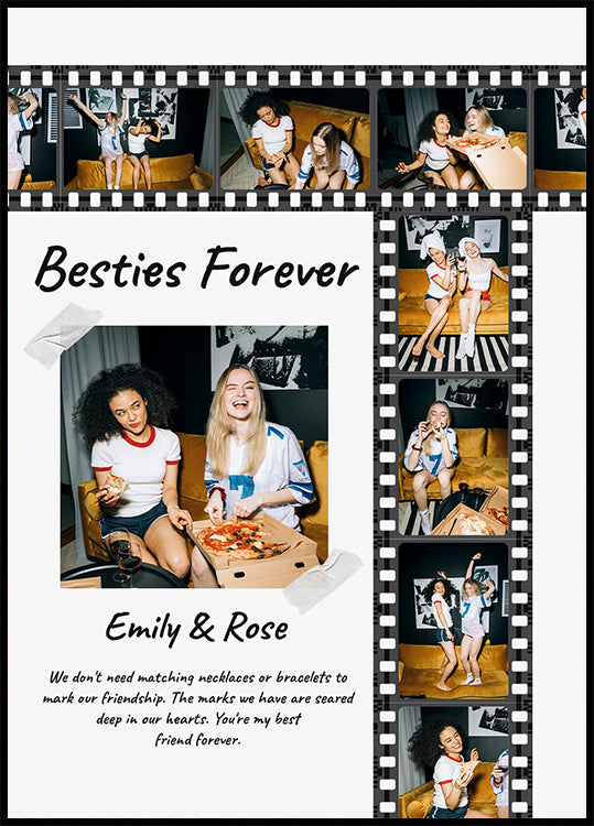 Besties Forever Personalized Photo Film Strip Poster