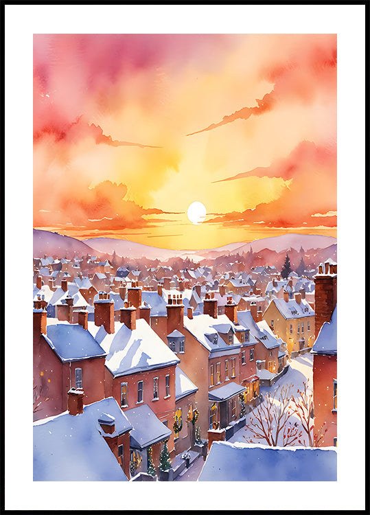 Snowy Christmas Morning Sunrise Poster