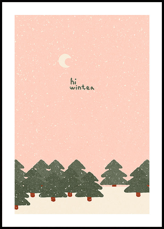 Magical snowfall in the forest Poster