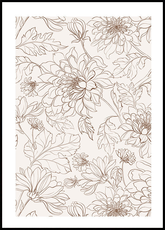 Flowers Line Art Poster - Posterbox.dk
