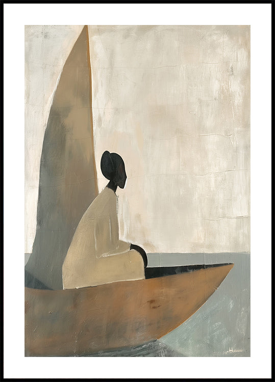 Woman On Boat Poster