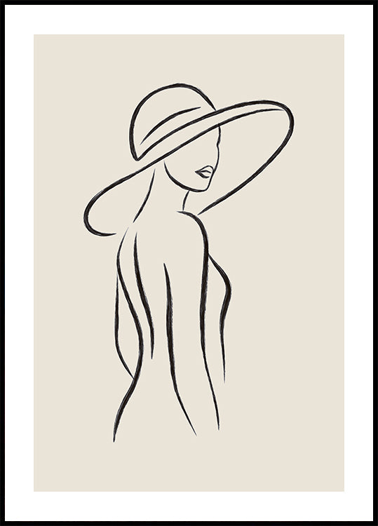 Elegant Woman Outline Poster