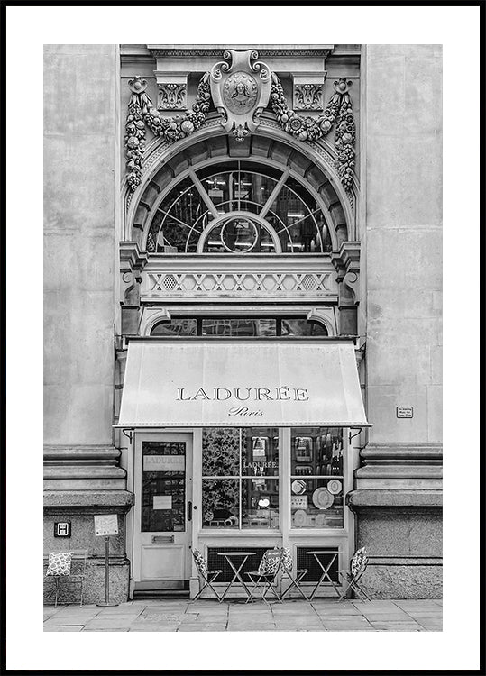 Ladurée Paris Pastry Shop Black & White Poster