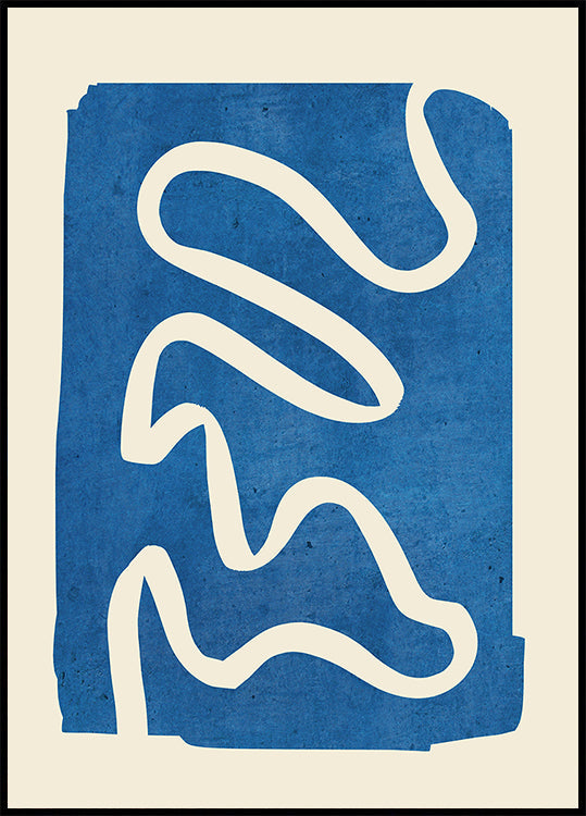 Geometric Abstract Minimal Blue Poster