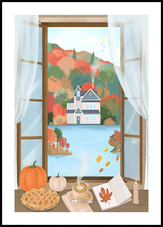 Autumn Cottage Poster