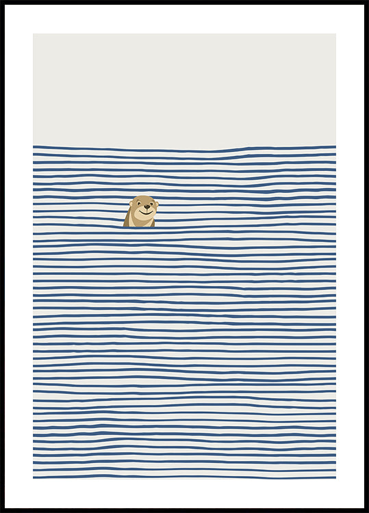 Otter in the Waves Poster