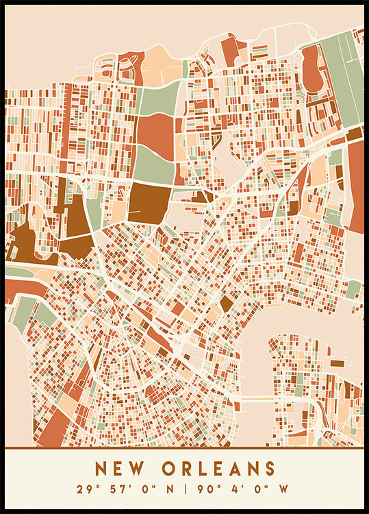 Black Maps Earth Tones 60 Poster