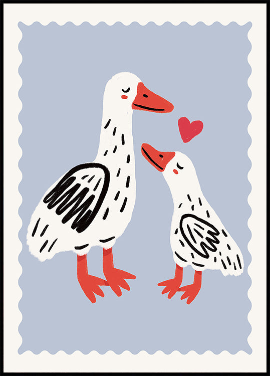 Mother duck and duckling Poster