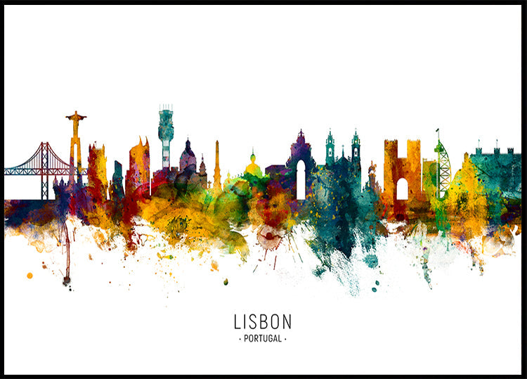 Lisbon Portugal Skyline Poster