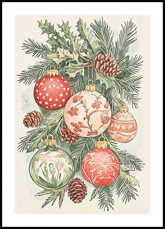 Christmas Ornaments In Poster