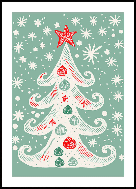 Whimsical Holiday Tree Poster