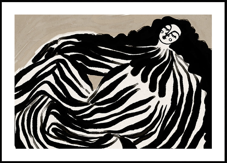 Monochrome Waves Poster