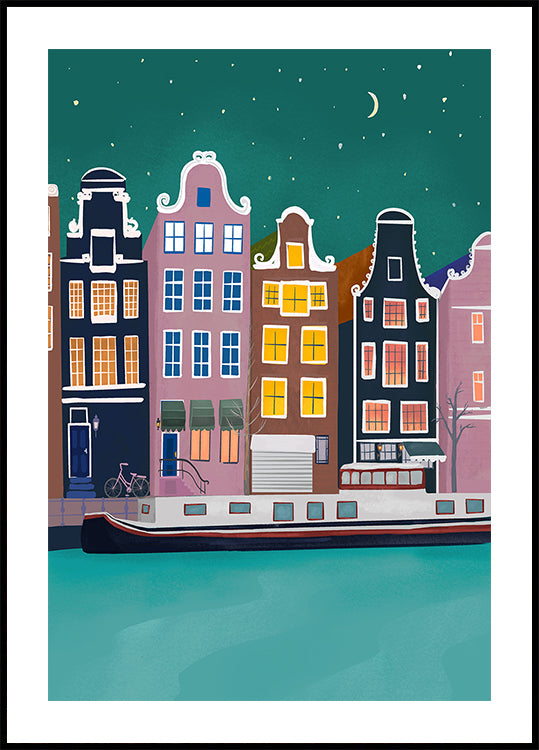 Amsterdam by night Poster