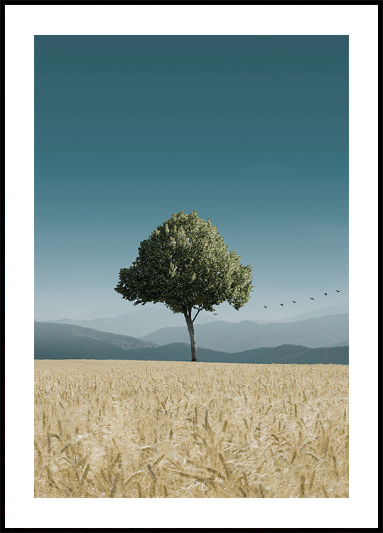 Green Tree In The Field Poster - Posterbox.dk