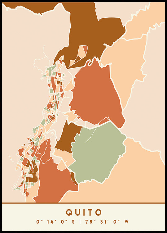 Black Maps Earth Tones 70 Poster