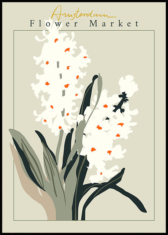 Flower Market Amsterdam Hyacinth Poster