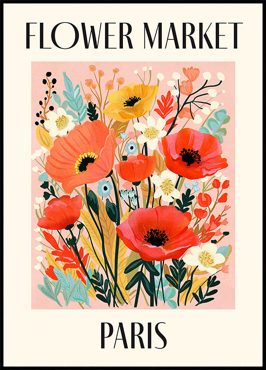 Flower Market Paris France Poster