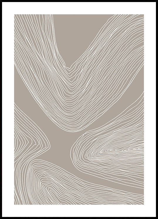Flowing Contours Line Art Poster