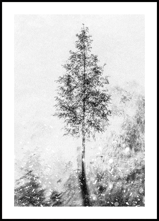 Woven natural dreams black & white Poster