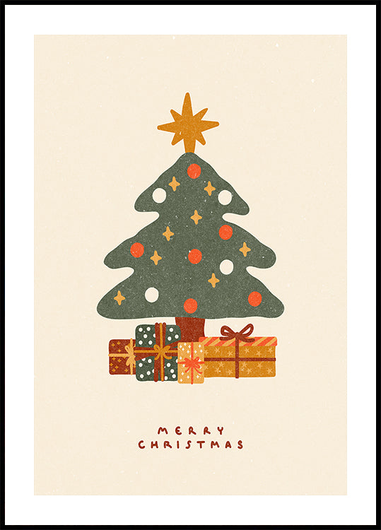 Christmas tree with gifts Poster