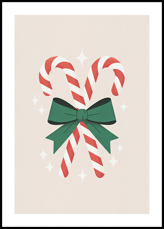 Christmas Candy Canes Poster