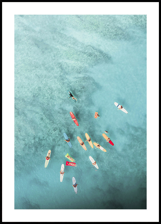Surfers at Sea Poster
