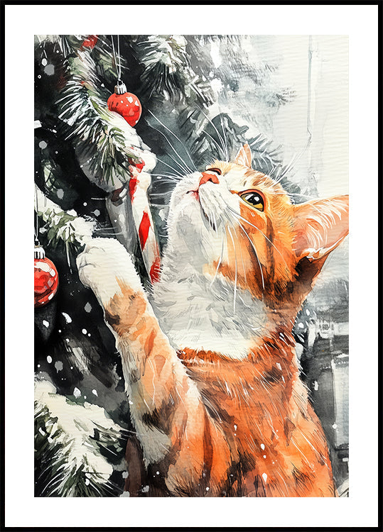 Cats Love the Christmas Tree Poster