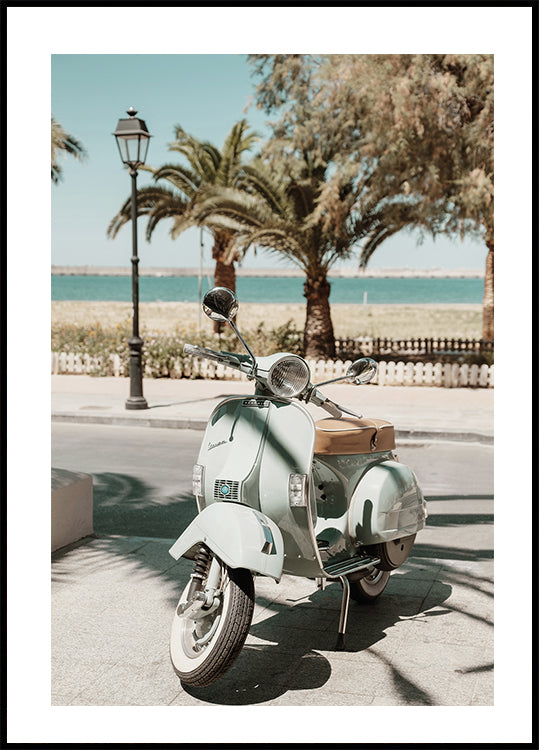 Blue Vespa Scooter Poster - Posterbox.dk