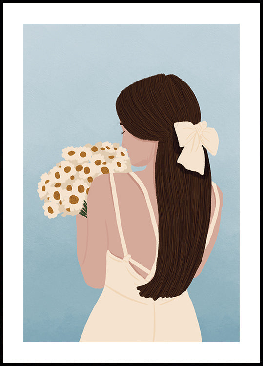 Woman with Daisies Poster - Posterbox.dk