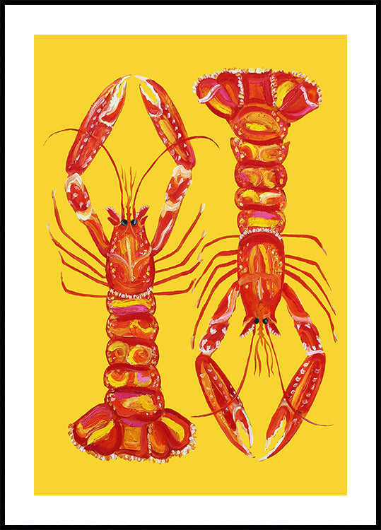 Langoustines On Yellow Poster