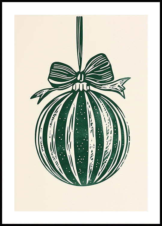 Christmas Ornament Green Illustration Poster